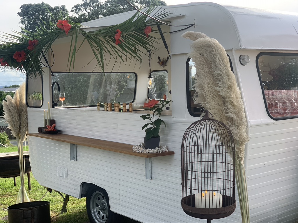 Vinnie styled with pampas grass and native florals